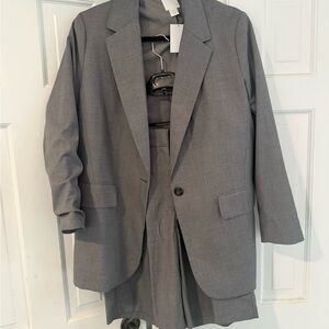 H&M Gray Women's Blazer and Short Set